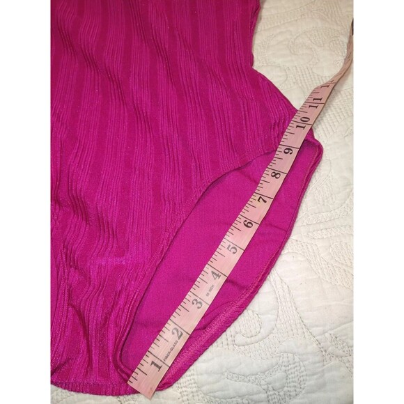 Vintage 90's Catalina Solid Hot Pink Swimsuit Size 1X - Picture 9 of 13